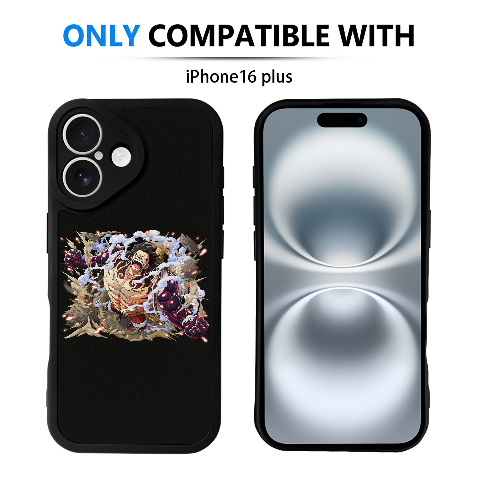 （画像用） ワンピース モンキー・D・ルフィ ONE PIECE Monkey D. Luffy 【iPhone 16シリーズ対応】シリコンスマホケース（レザー調） 材質：シリコン